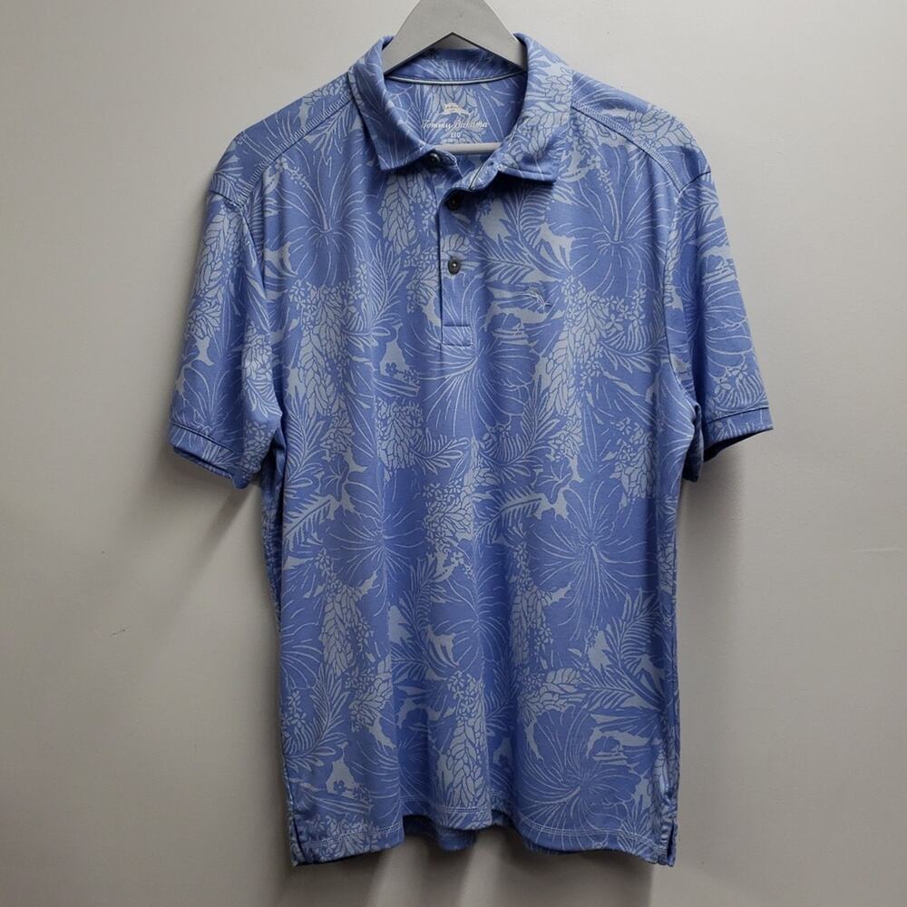 Tommy Bahama Santiago Paradise Printed Polo Men's Large Travel Casual Beach